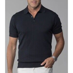 NEW Collars & Co Polo Shirt Men’s 3X Cotton & Silk Blend Black Work Luxury Golf